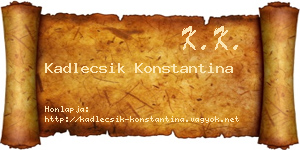 Kadlecsik Konstantina névjegykártya